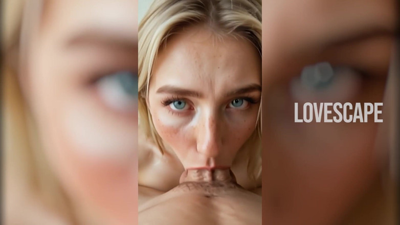 Lovescape: Regină blondă cu sex oral adânc în gât: finalizare masivă a...