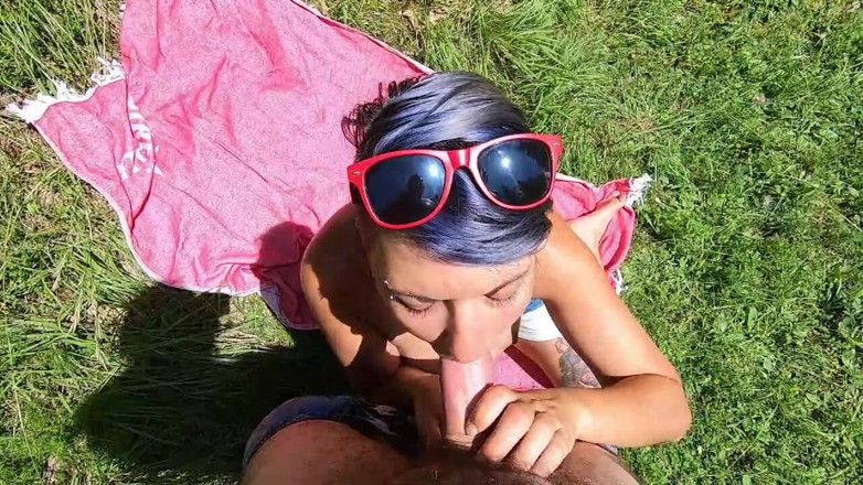 bekycarril: Another surprise blowjob in the forest