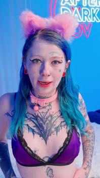 독일 파란 머리와 쪼이는 혀를 가진 Alt-model Coyemoo, POV에서 인정사정 안싸