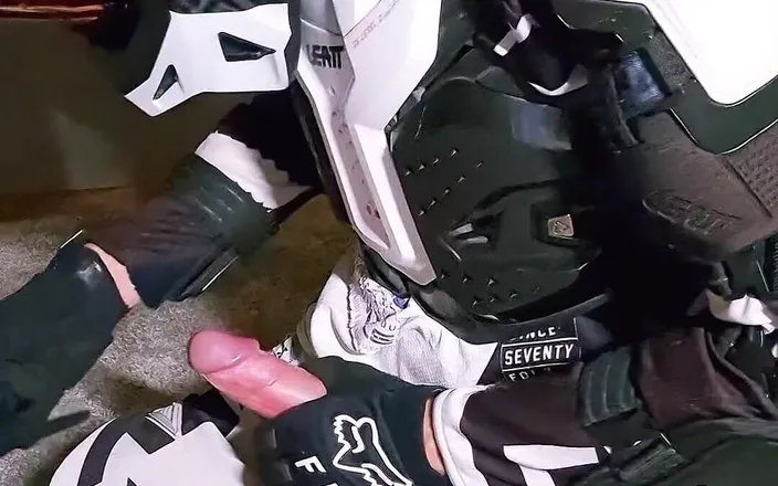 Sneakersmax98: Horny Motocross Player Cumming on Boyfriend Helmet