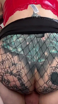 Latex Hobby Slut Fucks Stranger in the Men's Restroom!