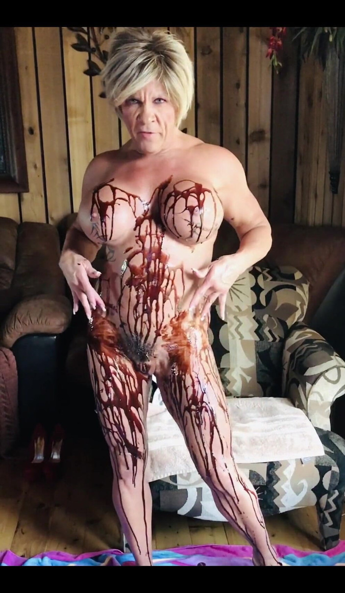 Musclemama4u: Chocolate Covered MILF Do You Like Chocolate? Wanna Lick?