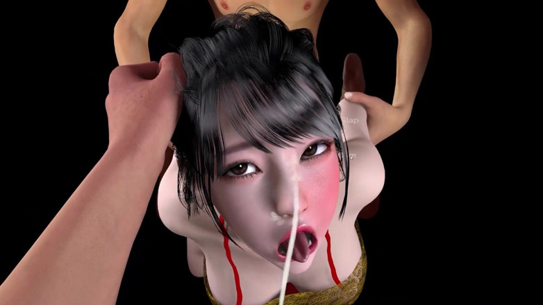 Why fuck so hard: 3D asiática prostituta com lingerie tem seu cu fodido com...