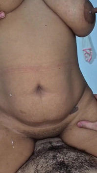 I Buy the Cleaning Lady Something to Eat and in Gratitude She Shows Me Her Big Tits with Milk.