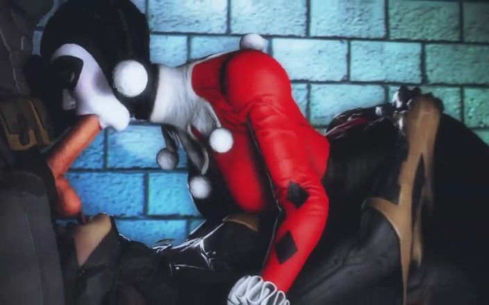 Velvixian 3D: Harley X batgirl teilt riesigen schwanz von batmans