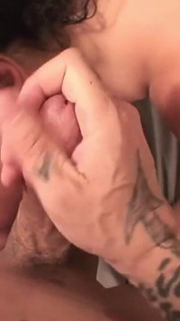 Hot Brunette MILF with Big Tits Gives Deep Blowjob