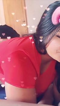 Girlfriend Sucking Cock with Snap Filter