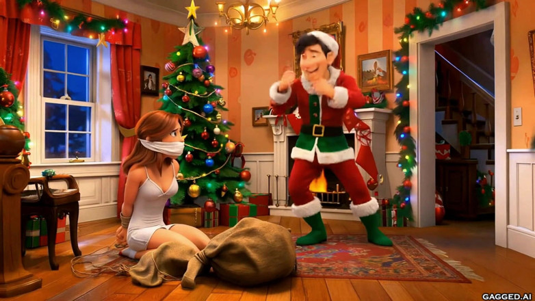 Gagged AI Cartoons: Su ex para navidad