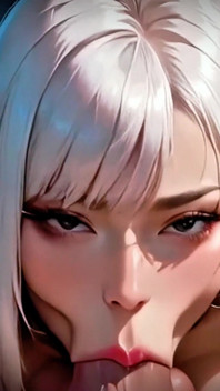 (4k) Ai Animated Hot Big Ass White Hair Asian - POV Blowjob & Fucking