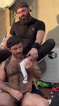 Sneakers & Foot Fetish. Bearded Master & Kike Gil.