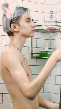 Shower Boy Strokes His Cream Out