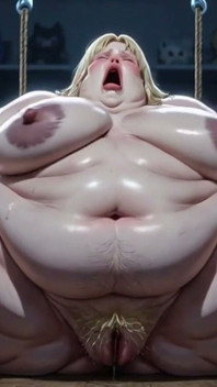 Maciço ssbbw em bondage corda apertada - gemendo e lutando no calor