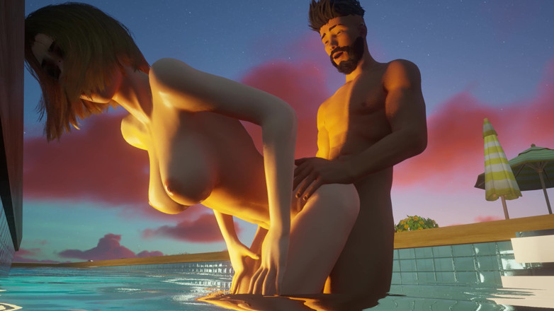 Hentaigamer18: Hot Teen Fucks on the Pool 3D Hentai Second Part