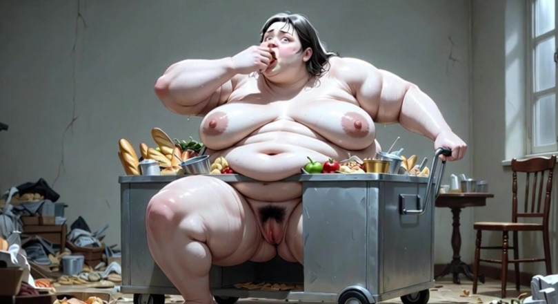 YOUR BEST FANTASY: Ogromne otyłe SSBBW nadziewanie się - nago z grubą owłosioną cipką