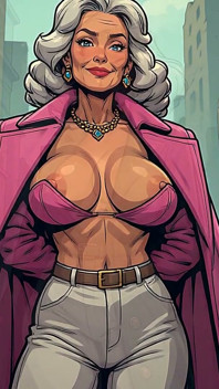 Granny and Mature Cleavage and Tits Art