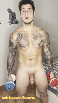 My Big Cock Cums in a Workout