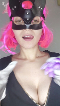 Osserva Il Mio Appassionato Auto Erotismo Con Una Maschera Da Gattino E Grandi Tette