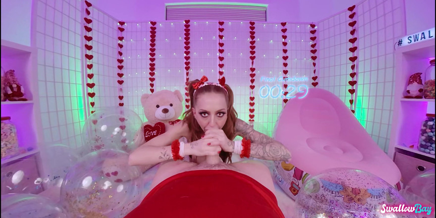 Swallowbay 2D: Kendra Cole, rousse excitée, taille une pipe baveuse à La Saint-Valentin