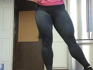 Ecko Belle: Flexing in the Kitchen Before Work My Calves and Biceps...