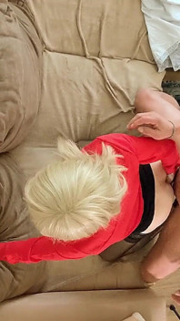 Only a Locked Sissy Slut! Tranny Girl with Penis Cage Fucked by Guy! He Cums on Her Ass!