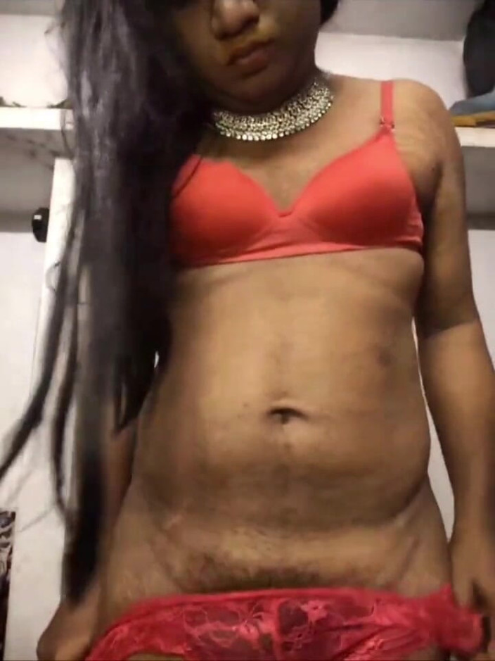 akhilzq: Desi Shemale Strocking Her Dick with Pressing Boobs
