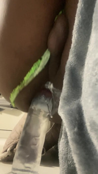 Black Solo Anal Sliding Green Jockmail Thong to the Side