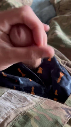 Gay Soldier Stuff: Army Specialist Jerks off a Thick Creamy Load After a...