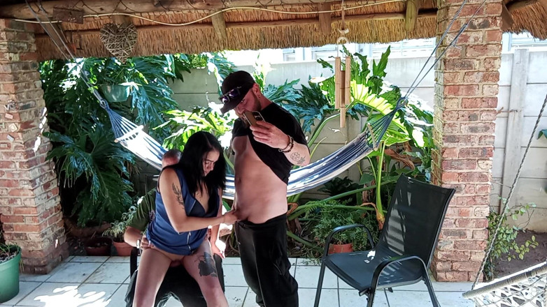 Bigjoefuckalott: Housewife Enjoying Two Cocks