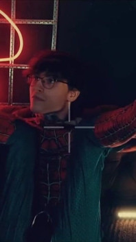 Spider Man Costume. Bottom Boy a Pose. Ass Hole