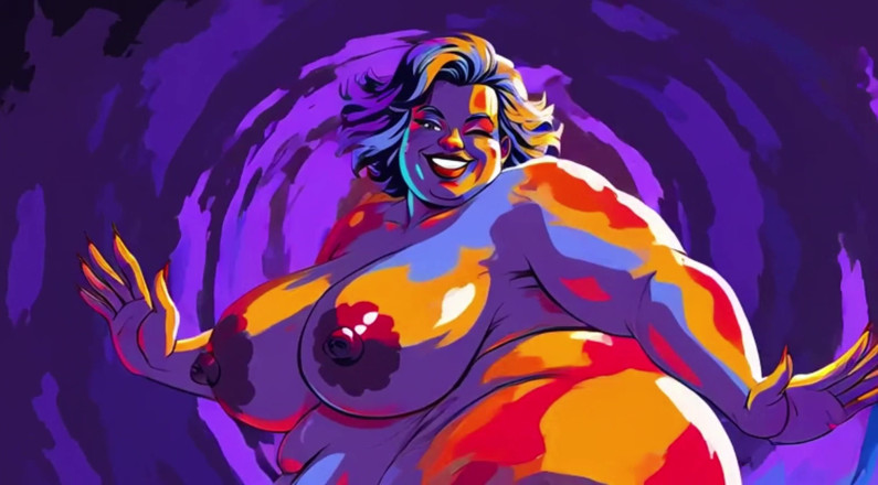 AI Porn: Ai товстушка горлок жінка оголена танцює