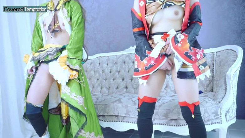 Sky Angel: Cosplay donna adulta sesso a tre con scena di gruppo...