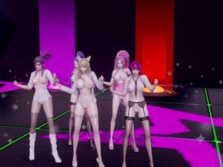 3D-Hentai Games: 정하 - 스트립쇼 Ahri, Akali, 카이사, 에블린, 세라핀 KDA 3D 에로틱 댄스