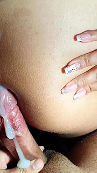 Oops accidental cumshot! I ejaculated on her ass because I couldn't stand the pleasure of her tight and deep anus any more.