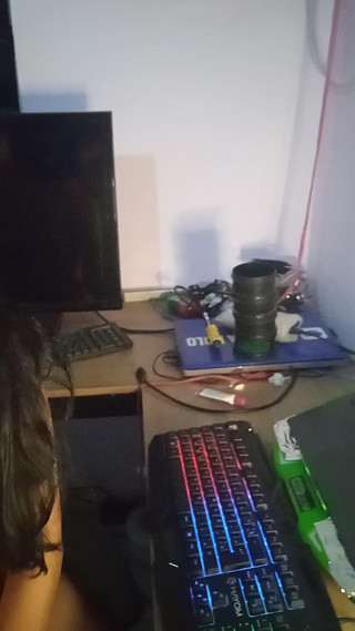 Renatinharj: Vanessinha presumiendo frente a la computadora