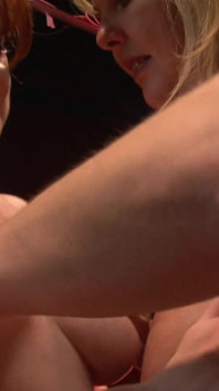 Two matured chicks fist each other