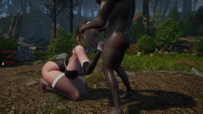 Game of Lust 3D: Gol 3D Busty Elf Nun Giving Blowjob to Uggly Goblin