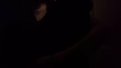 BW_Dolphin: Big black hairy cunt masturbating at night in the darkness....