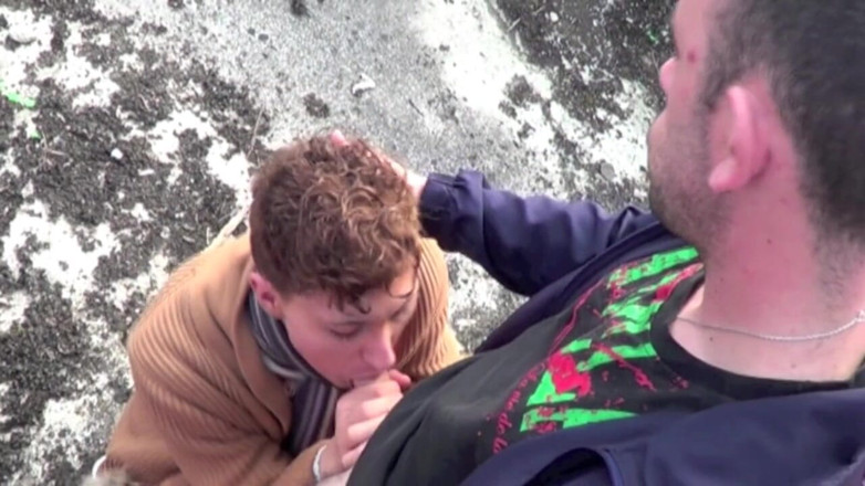 Crunch Boy: Feminate twink fucked by straight curious badboy outdoor