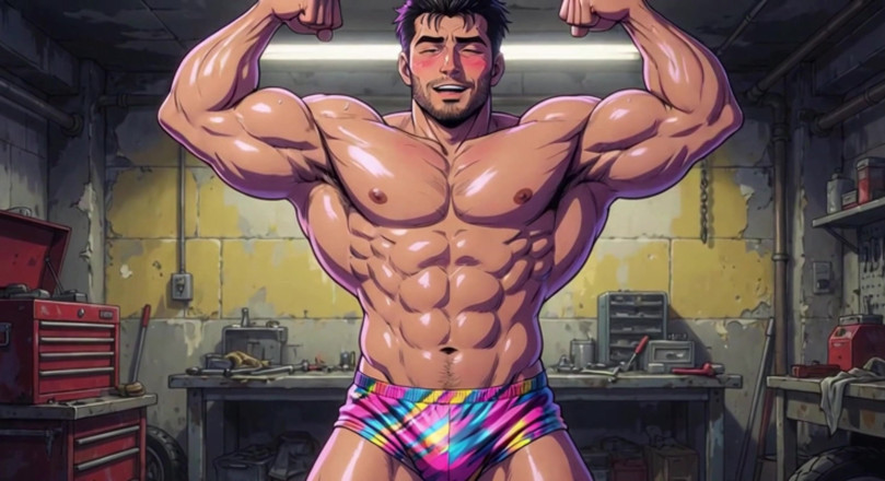 Erotic Man: Ai Muscular Men Mechanic Garage