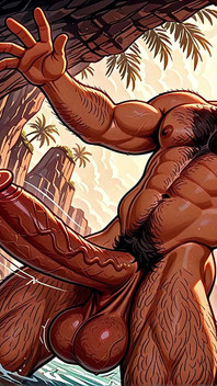 Plážové kusy ukazující erekci