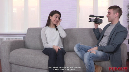 Slim4K: Hot brunette's film casting turned into a hardcore session