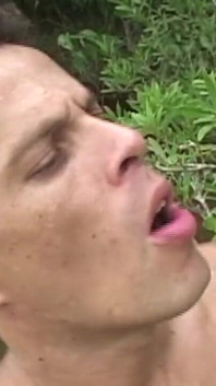 Sexy young ebony boy fucked by his friend outdoor