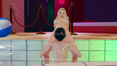 Adult 3D Animation: Yellow Bikini Pool Party with Big Tits, Pool Pussy Licking, and Tight Pussy Fingering Leading to Squirt