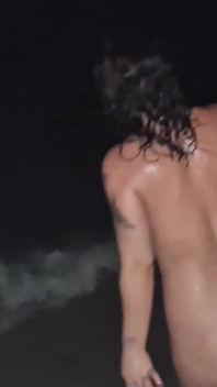 Naughty Teen Got Naked In The Sea At Night While Her Boyfriend Filmed