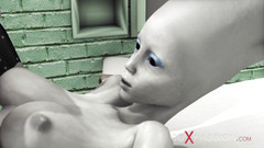 3dxpassion-transgender: Mimozemšťanka ve vězení je tvrdě ošukána sexy čůrákem
