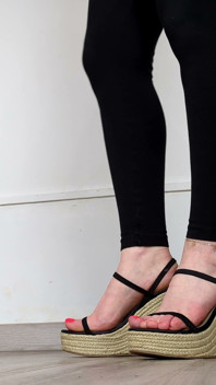 Shoe Collection: Summer Cork Platform Wedge Sandals - Dame Olga (4k) (655)