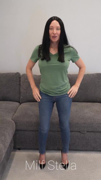 Jeans, Tee & Black Hair