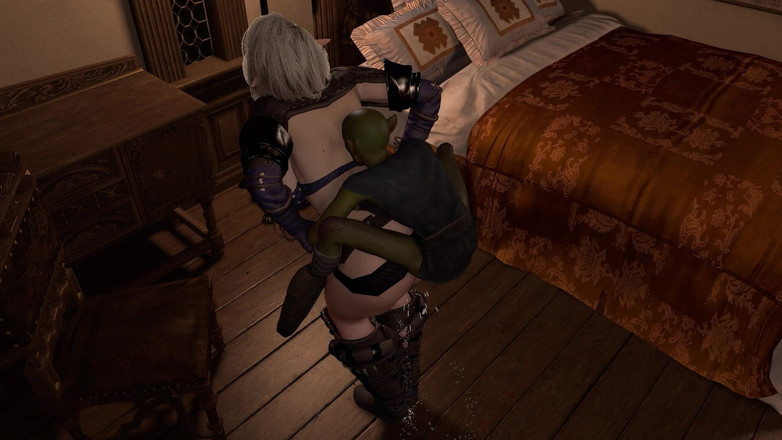 Wraith ward: Goblin मोटी योगिनी की गांड खड़े होकर चोद रही है