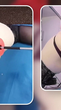 Masturbare anală cu vibrator mare pe mașina de futut