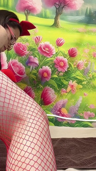 穿着红色衣服的哈娜可爱性感